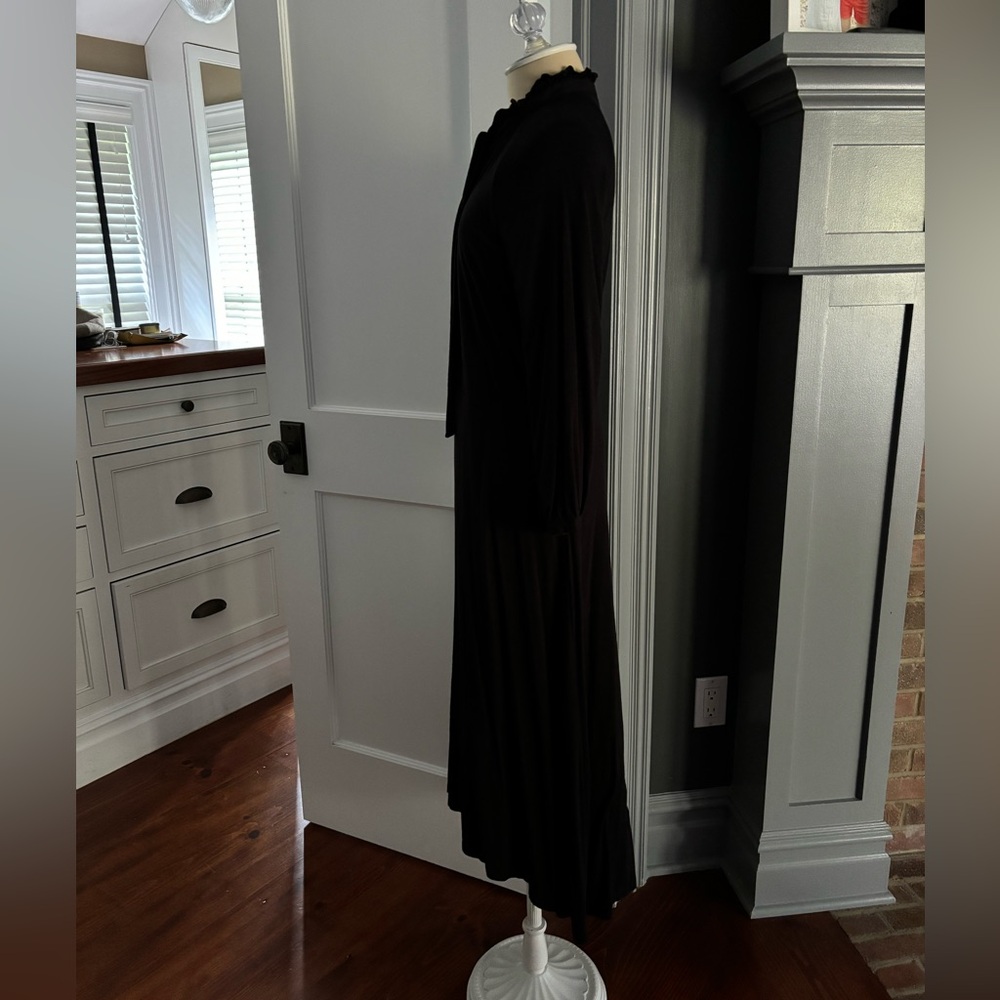 Black Midi Stretch Basic Dress - image 3